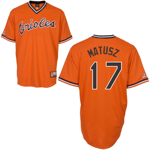 Brian Matusz #17 Youth Baseball Jersey-Baltimore Orioles Authentic Alternate Orange Cool Base MLB Jersey